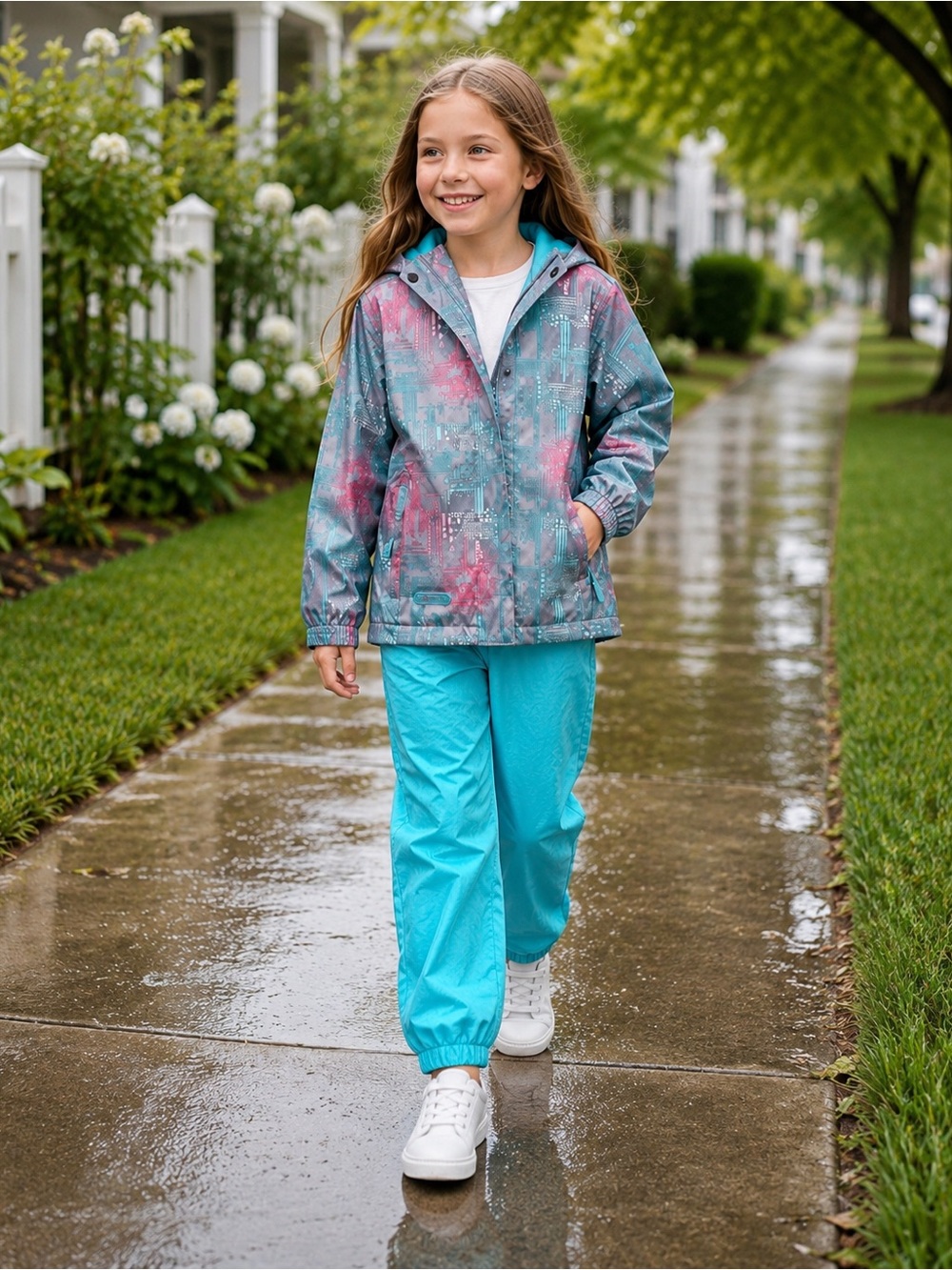 XMTN Kids Fleece-Lined Rain Suit Set Jacket + Pants 6/6X